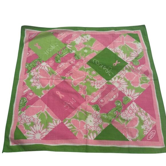 Lilly Pulitzer Accessories - Lilly Pulitzer Square Handkerchief Pink and Green Accessories